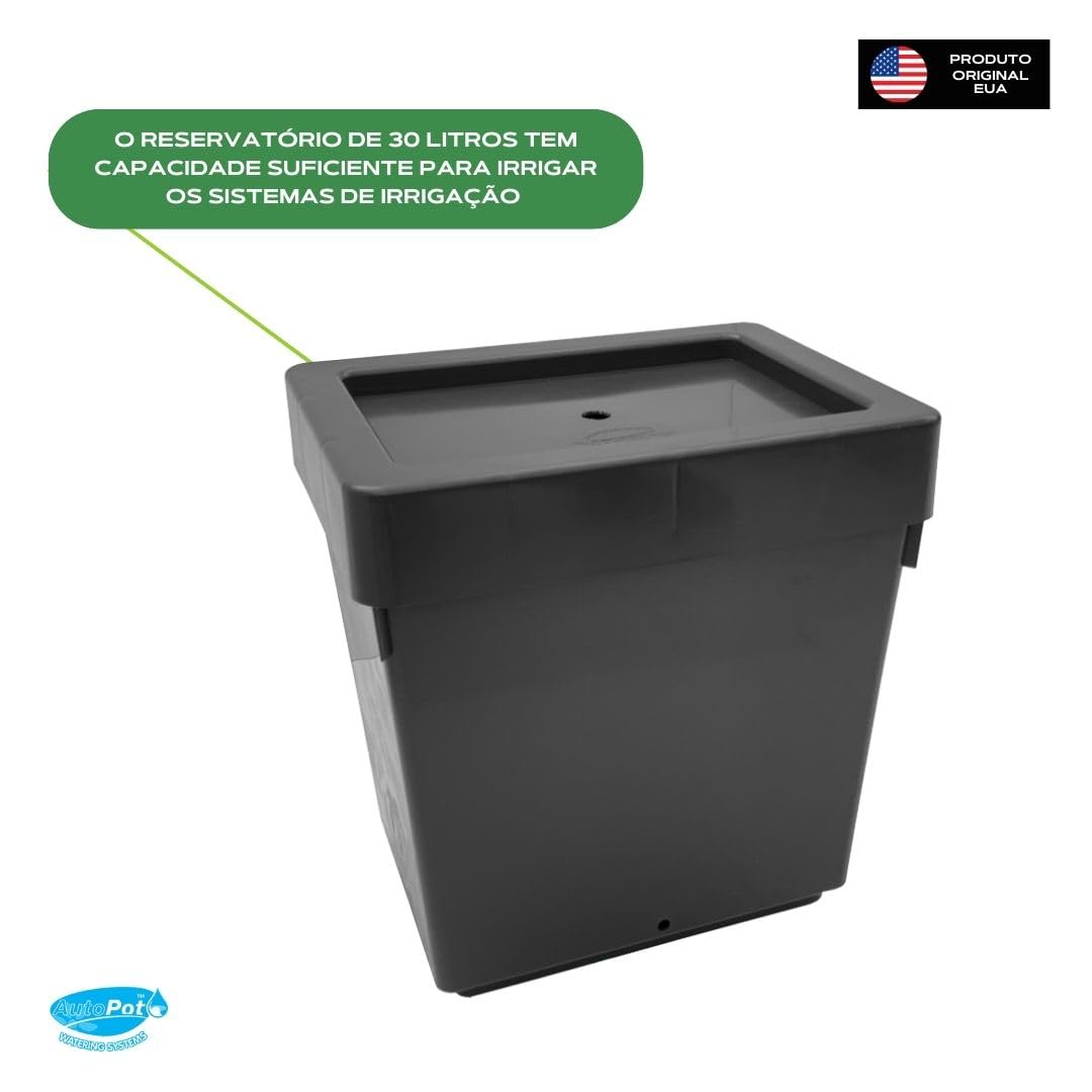 Autopot Wassertank 30L mit Deckel und Dichtung in Schwarz