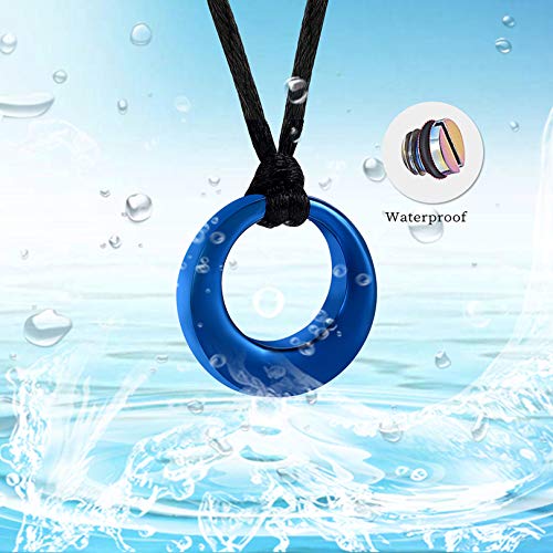 Hearbeingt Cremation Jewelry Urn Necklace for Ashes with Circle of Life Eternity Stainless Steel, Blue - Thumbnail 4