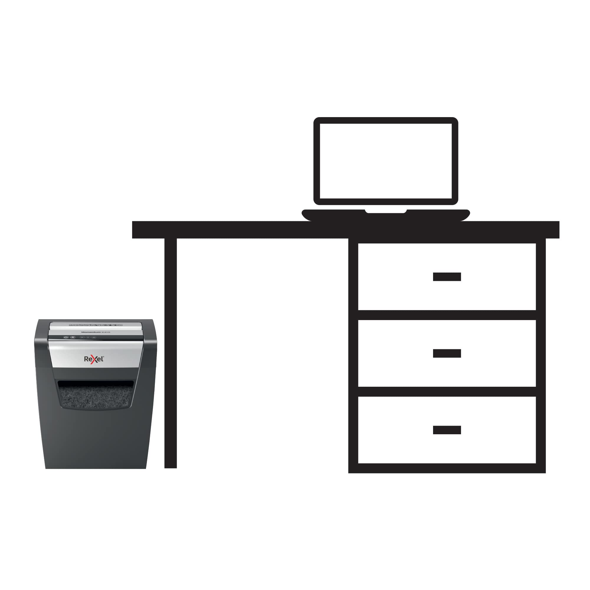 REXEL Momentum X410, Distruggidocumenti Manuale, 11-10 Fogli A4 (70-80 gr/mq), Taglio a Frammento, Livello di sicurezza P-4, per Uso Personale/Home Office, Capacità 23 Litri, 2104571EU