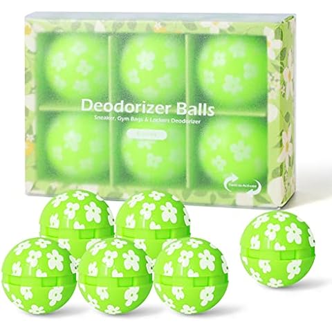 Shoe Fresheners Sneaker Shoe Deodorizer Balls 6 Pack Shoe Odour Eliminator, for Shoes, Gym Bag, Drawers, Gifts for Men - Jasmine Scent Cover