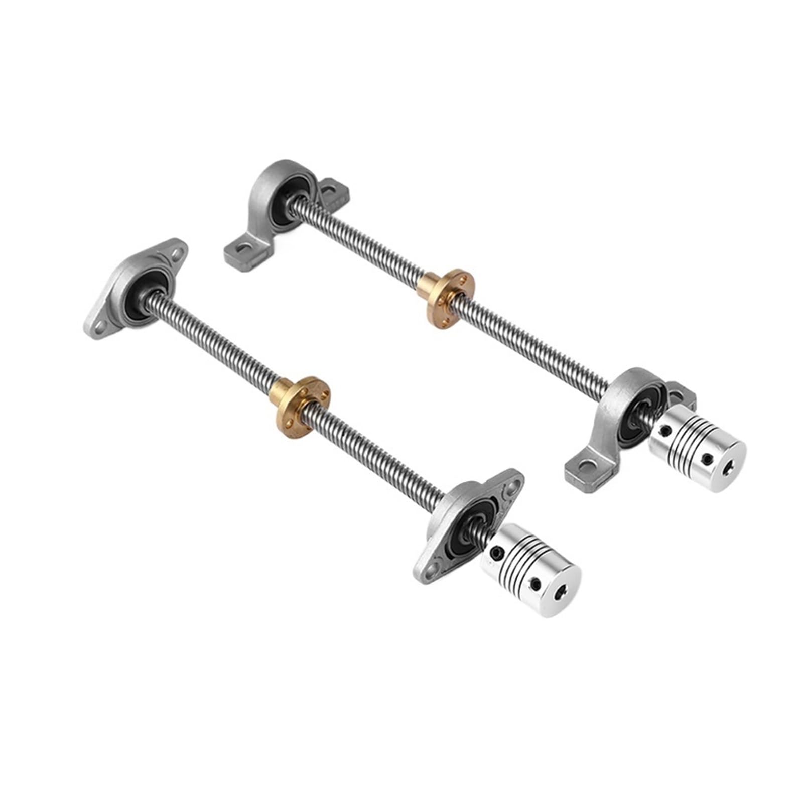 Metal Ball Screw nut 1Set 100mm-600mm CNC T8 Lead Screw 8mm +Brass Copper Nut + KFL08 Bearing Bracket +Flexible Coupling(450mm)