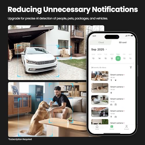 Kiwibit 2K Security Camera Indoor/Outdoor, Pet Camera, Baby Monitor, Magnetic Mount, AI Detection, Color Night Vision, SD & Cloud Storage, Works with Alexa, 10FT Extra-Long Cable thumbnail 3