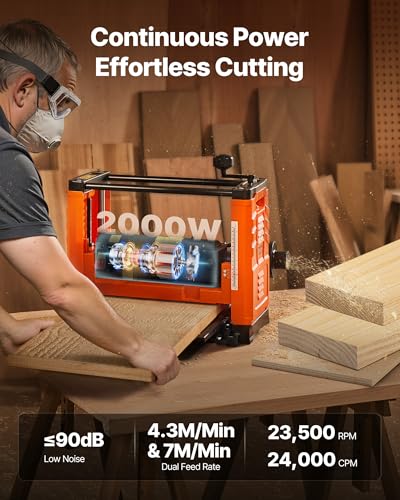 VEVOR 13-Inch Two-Speed Three-Blade Planer