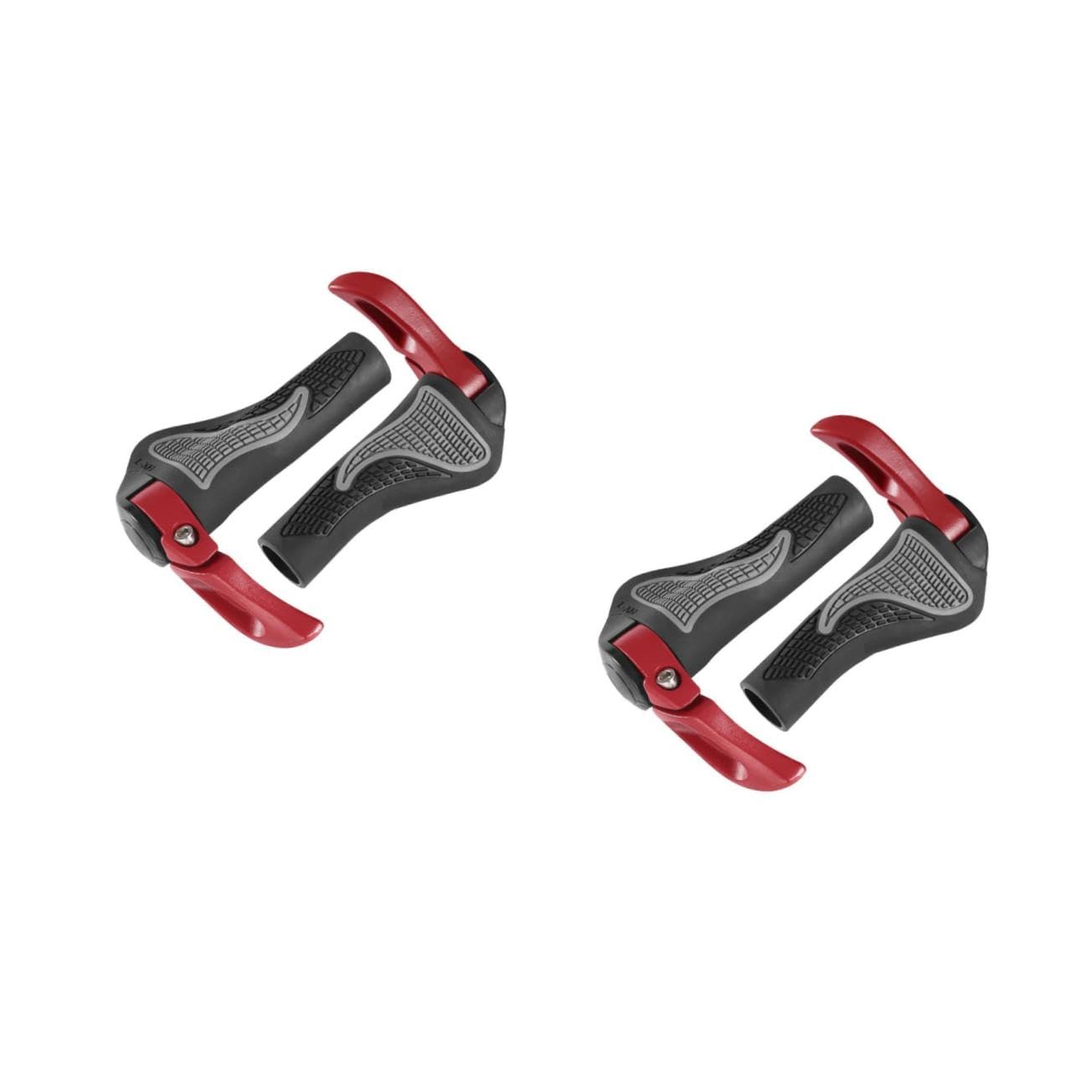 ibasenice Poignées De Guidon en Alliage D'Aluminium pour Vélo De Guidon Poignées De Guidon en Caoutchouc Rouge
