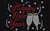 Happy New Year 4 Rhinestone Iron on T Shirt Design