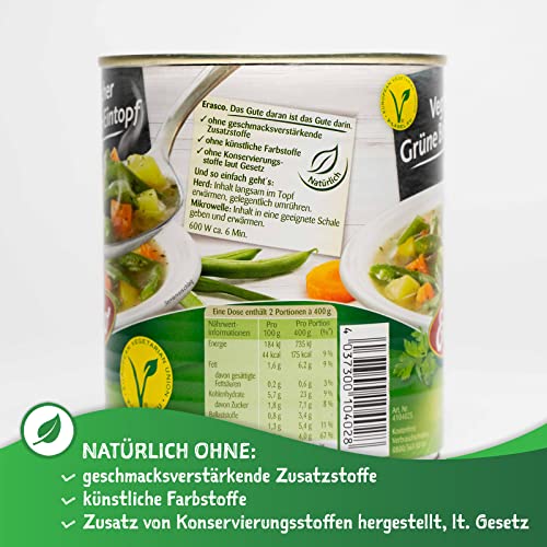 Erasco Grüne Bohnen-Eintopf vegetarisch (800g) In rund 5 Minuten fertig – Mit viel Gemüse – Ohne Schnickschnack - Einfach lecker – Bild 3