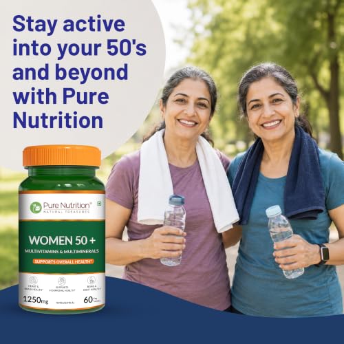 Image of Pure Nutrition Multivitamin for Women 50+ | Multivitamin Tablets with Zinc, Iron & Magnesium | 50 Plus Senior Adult Formula | Supports Heart, Brain, Bone & Joint Health | 60 Veg Tablets