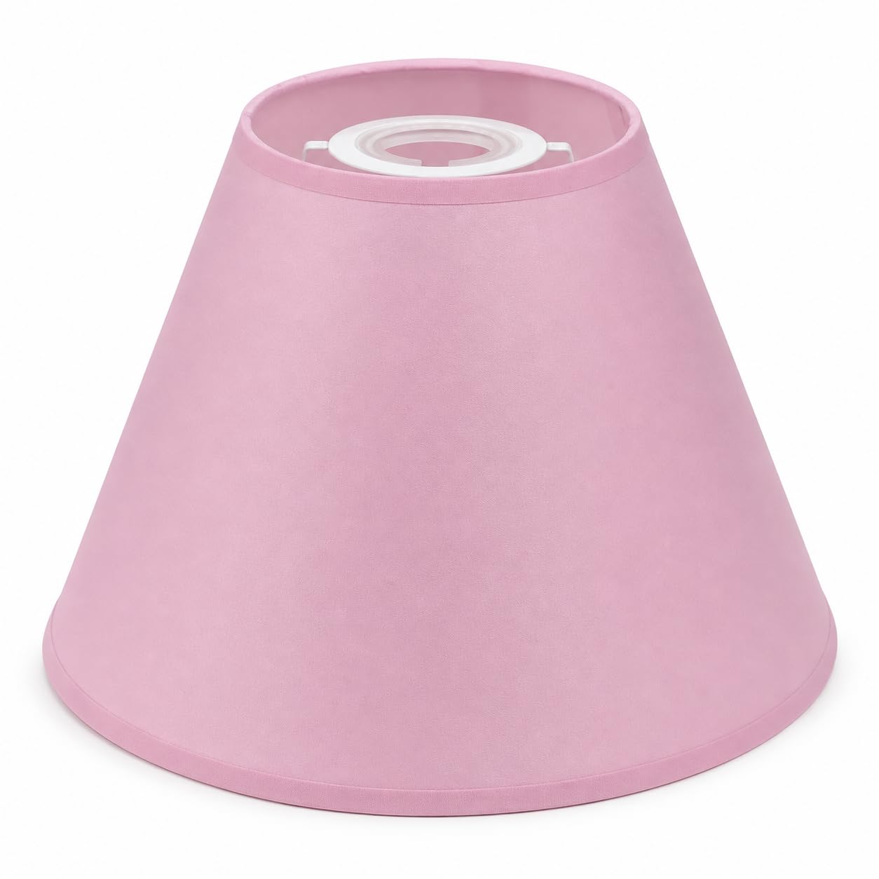 9 Inch Coolie Lamp Shade Pink – Cotton Fabric Lampshade for Table Lamp or Pendant Ceiling Light, Reversible Gimbal, 23cm Bottom Diameter, Traditional Tapered Design