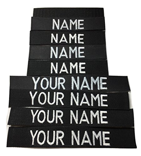 JSM Auto 4 Pieces Black Name Tape & US Army, US Air Force, Civil Air Patrol, Police, US Marine Tape, with Fastener or Sew-On (Without Fastener)