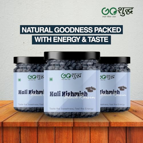 Image of Goshudh Almonds 250g + Black Raisins 250g Combo Pack | Fresh, Tasty & Nutritious, Ideal for Daily Snacking (500gm Combo Pack)