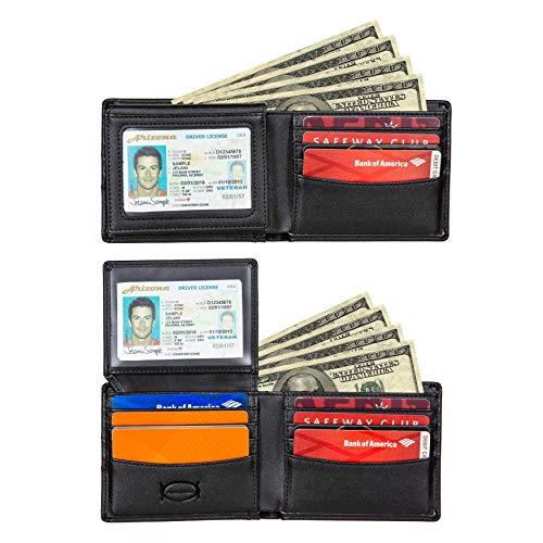 Public Cheese Slim Men's Bifold Wallet Featuring Swing Flap with 2 Separate ID Windows 2 Cash Compartments and 8 Credit Card Slots RFID Signal Blocking Crafted from PU Leather Delivered in Custom Box - Image 3