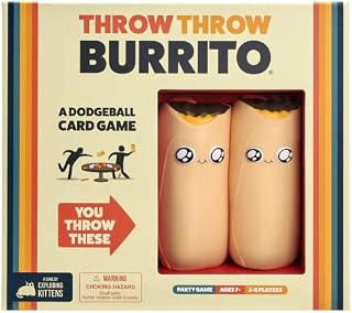 Throw Throw Burrito by Exploding Kittens - Card Games for Adults Teens & Kids - Fun Family Games - A Dodgeball Card Game