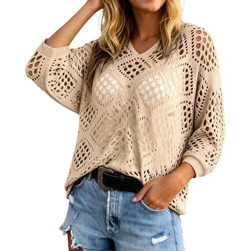 Découpe en forme de diamant sur ce chemisier tendance mignon et fluide en tricot