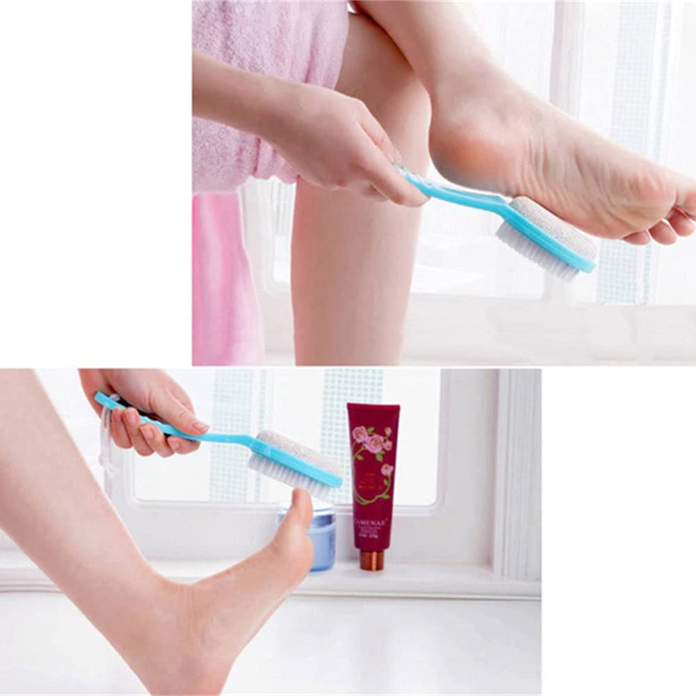 Generic Set di 2 Piedi Spazzola e pomice con Manico, esfoliante Piede Riparazione Crosta, Macchia secca, Pelle Morta sui Piedi, Lima per i Piedi,Blu