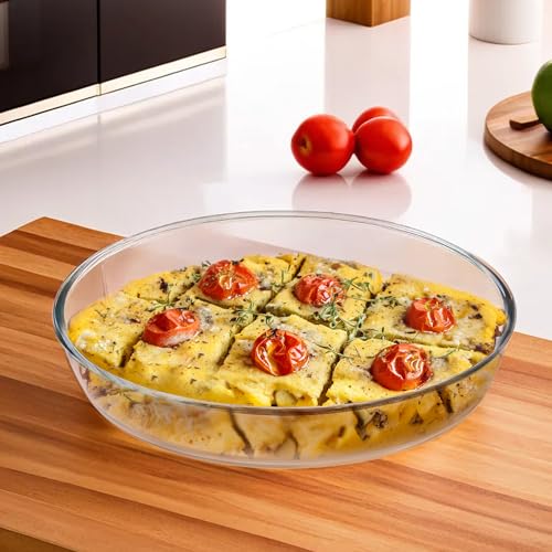 Image of UMAI Borosilicate Glass Baking Tray-Oval Shape (2.4L)| Transparent Microwave Oven Safe Utensils | Rectangular Bread Moulds for Baking | Dishwasher Safe | Multipurpose use Serving Tray (Amber)