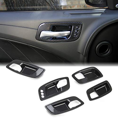 crosselec Carbon Fiber Inner Door Handle Bowl Cover Trim for Dodge Charger 2011-2021/ Chrysler...