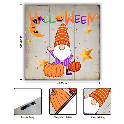 Décoration murale moderne en bois Halloween avec étoiles