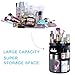 EMOCCI Rotating Makeup Organizers 360 Adjustable Spinning Cosmetic Storage Box Case Large Capacity Make Up Holder Vanity Shelf Fits Counter top Bathroom Kitchen(Black)
