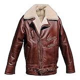 Frontreißverschluss Hollert German Leather Fashion Lammfelljacke - VANDAMM Herren Lederjacke Felljacke Bikerjacke Größe L, Farbe kastanienbraun