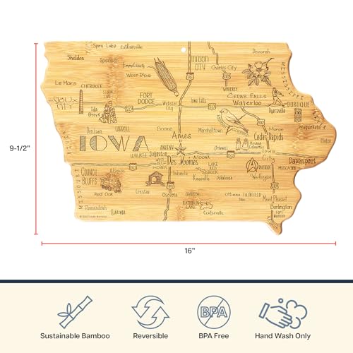 Tabla de cortar Bamboo con forma de Iowa miniatura 4
