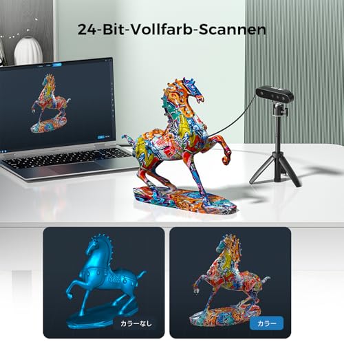 Creality CR-Scan Ferret SE 3D-Scanner, 0,1 mm, 150-2000mm Scanbereich, Anti-Shake, 24-Bit-Farbscan, Scannen Sie schwarze/metallische (nicht reflektierende) Objekte ohne Scanspray, für Windows/Mac