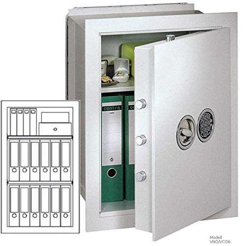 Müller Safe VNO 10 Wandtresor, Mechanisches Kombinationsschloss ZKS anstatt des Doppelbartschlosses, Grad 0 nach EN 1143-1, H102xB60xT39 cm, 140 kg