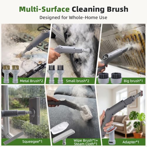 2500W Steam Cleaner, 2000ML Water Tank, 10S Fast Heat-Up, 58PSI 221℉ High Pressure Steam, 12.8FT Extended Reach, 3-Level Steam Control, Multi-Surface Cleaner for Home, Kitchen, Bathroom, Car & Floor by Nobineck - Used condition - Image 7