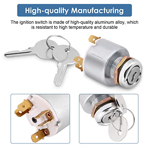 12V Ignition Switch, 3 Position Ignition Switch with ON OFF Start, Engine Start Ignition Switch Ignition Controls Switch Car Modified Ignition Switch Used for Most Cars, Motorcycles and Boats - Image 5