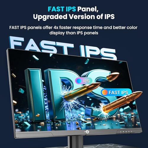 Image of TITAN ARMY Gaming Monitor 27 Inch, 4K@160Hz, FHD@320Hz, Fast IPS 1ms HDR400, Adaptive-Sync, 135% sRGB, VESA, HDMI 2.1, DP 1.4, Swivel Tilt Height Pivot Adjustable, P2712V