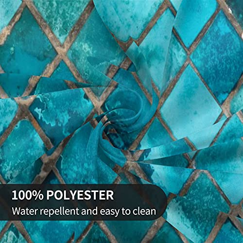 Fiephvsa Tablecloth 60 Inches Turquoise Blue Waterproof Washable Round Table Cloth Cover For Party Banquet Home Dinner Decor #TOP5