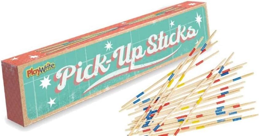 Mikado Traditional Games, Classic Retro Wooden Chopsticks Game for Adults and Kids