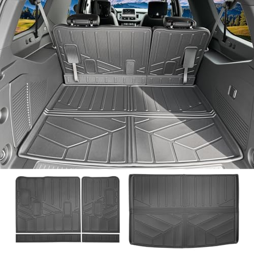 Qyebbk Cargo Liners for 2021-2026 Chevrolet Chevy Suburban/GMC Yukon XL Trunk Mat with 3rd Row Seat Back Cover Accessories, All Weather Rear Cargo Mat Backrest Protector(Only for XL,Not for Yukon)