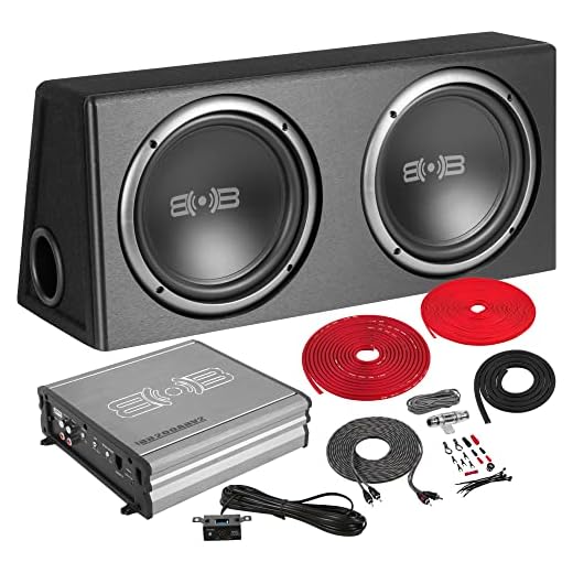 Belva 1000 watt Complete Car Subwoofer Package Includes Two (2) 10-inch Subwoofers in Ported Box, Monoblock Amplifier, Amp Wire Kit