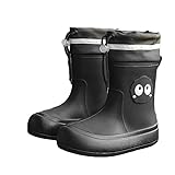 [YAYAMIYA] レインブーツ 子供 19-22cm ショート丈 スリッポン フラット 晴雨兼用 紐付 レインシューズ 雨用 台風でも対応 防水加工 デート オシャレ 釣り 梅雨 作業用 農作業 花見 泥避 PVCソール 滑り止め (ブラック, キッズ, 20.0 cm, 数値, 日本の靴のサイズ寸法) [並行輸入品]