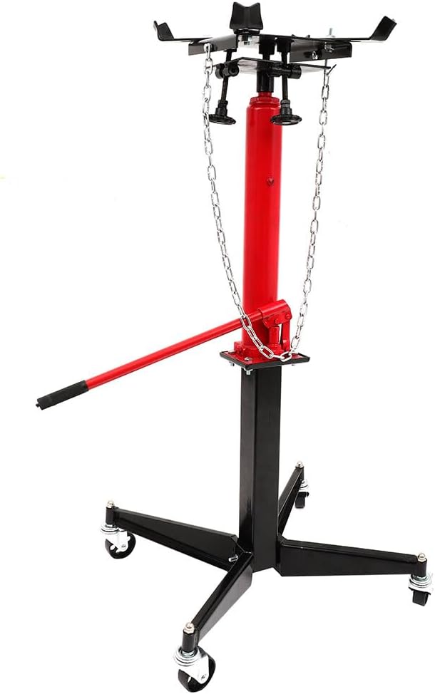1100 LBS 1/2 Ton Hydraulic Transmission Jack w/ 360° Swivel Wheels Lift Hoist Jack - Red