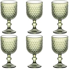 Green Goblet Glasses set of 6
