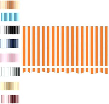 Stripe Awning Replacement Fabric Manual Retractable Awning Cloth, 6.5ft 10ft 13ft 16ft 20ft Sun Shade Cover Outdoor Canopy, Replacement Waterproof ShadeOrange,16x13ft/500x400cm
