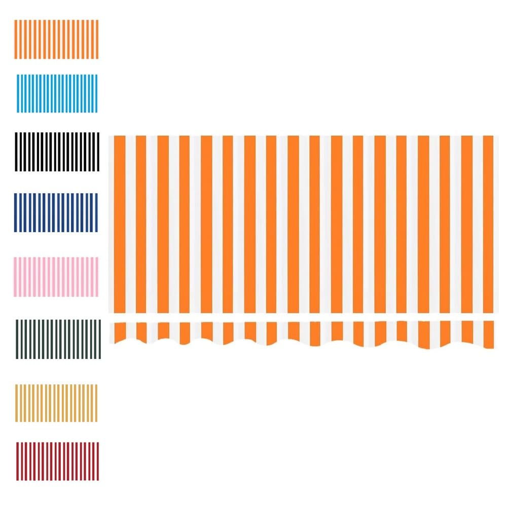 Waterproof Manual Retractable Awning - 2m 3m 4m 6m - Orange Replacement Stripe Canopy for Outdoor Patio Garden and Deck (600 x 300 cm)