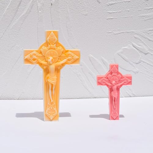 Candle Molds - Silicone Mold for Candles Making, DIY 3D Moulds for Soy Wax, Beeswax, Scented Candle, Valentine's Day Gifts (Crucifix)