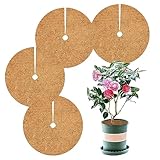 OMZSXK 4 Stück Kokos Mulchscheibe,Ø30cm Kübelabdeckung Winterschutz für Topfpflanzen,Kokosscheibe Pflanzenschutzmatte,Kokos Pflanzenschutz,Kübelabdeckung Frostschutz,Winterschutz Unkrautschutzmatte