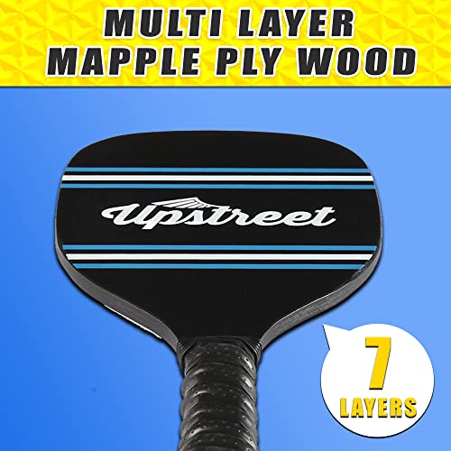 Upstreet Pickleball Paddle Set | Wood Pickleball Set Or Beach Pickleball Rackets, Includes Sling Bag, Pickle Ball Paddles For Men, Paddle Ball Or Pickleball Paddles Set Of 4 (Black) #TOP3