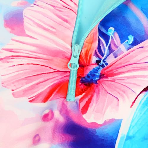 Image of TFJH E 1PCS Girls Short Sleeve Swimsuits UV 50+ Bathing Suits Sunsuits Zipper 2-14Y