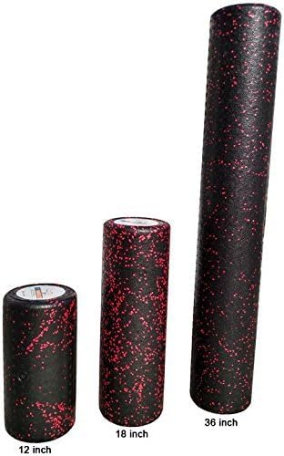 USA Foam Roller, Extra Firm High Density Foam Rollers for Exercise - 18 inch Black & Pink (2.8lbs/ft³ Density) with 3 Year Warranty