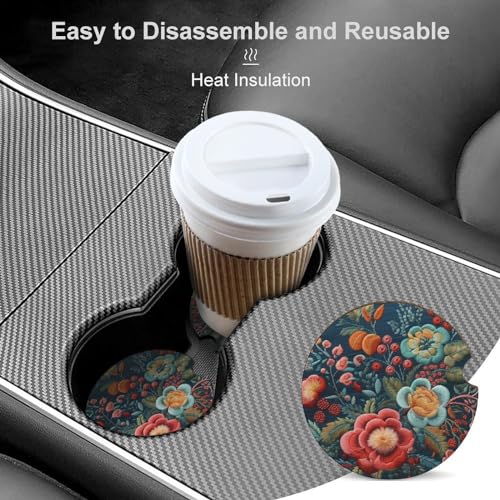 Portavasos para carro con diseño flores y bayas 2 pack miniatura 4