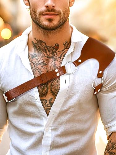 Fstrend Men Chest Harness Black Leather Shoulder Strap Belt Fashion Rave Body Accessory3