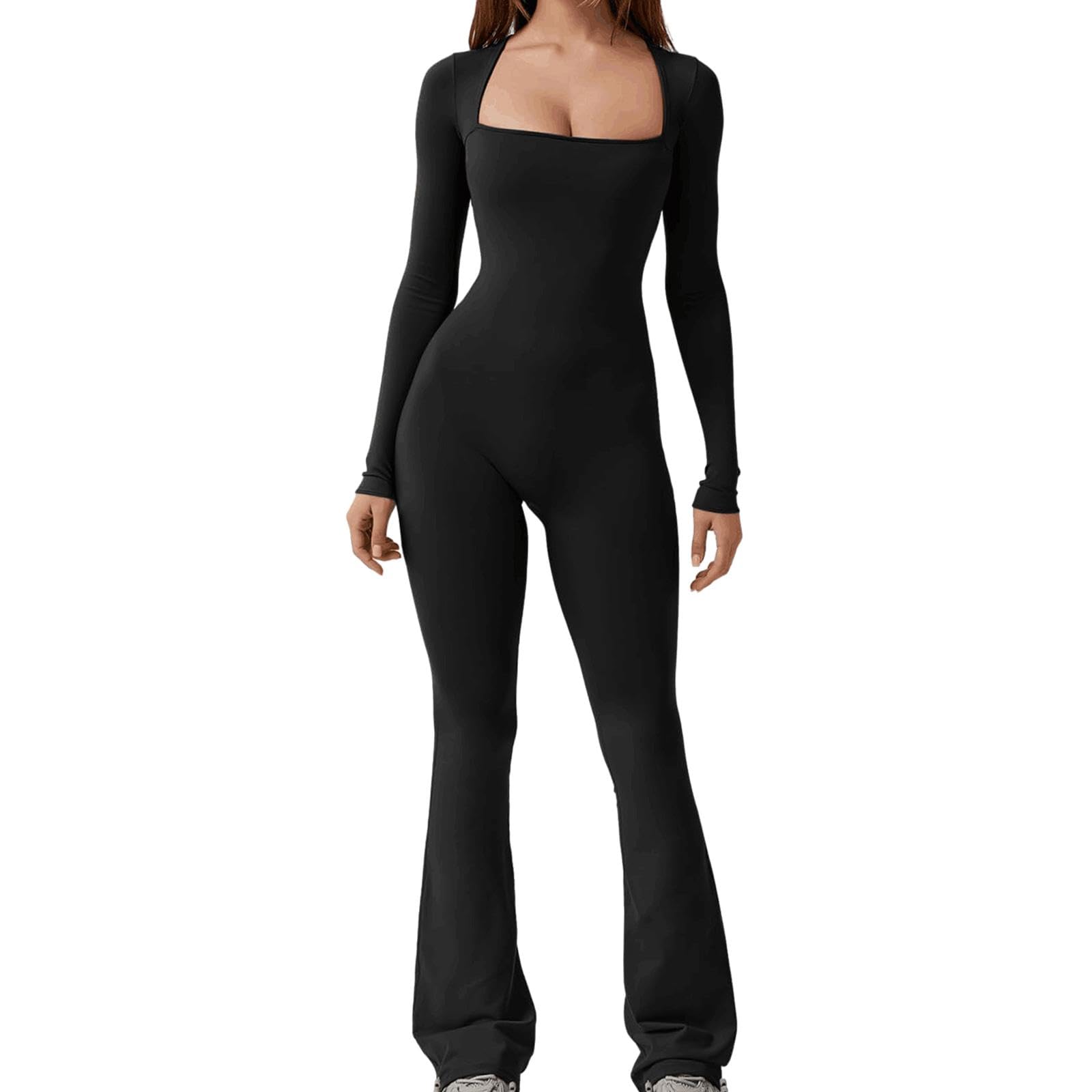 ZOOMELLA Wide Leg Long Pants Romper Lady Casual Solid Catsuit for Parties Work Dating Black M|Clothing Shoes & Accessories |Jumpsuits & Rompers-picture-47