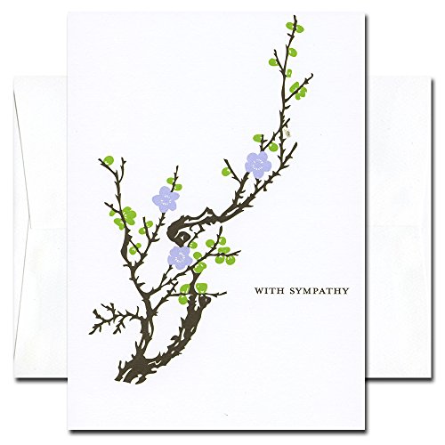 Sympathy Cards: Blooming Branch - Box of 10 Cards & env Made in USA by CroninCards