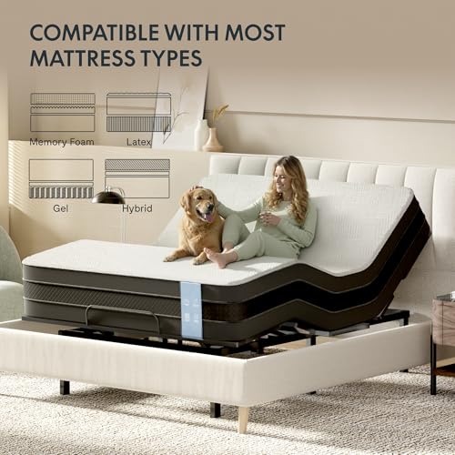 Image of FLEXISPOT Adjustable Bed Frame Base Queen, Head and Foot Incline, Zero Gravity, One-Touch Flat, 2 Memory Settings, Wireless Remote, Flashlight, Whisper Quiet Durable Motor, Mattress Holder, S2E-PRO