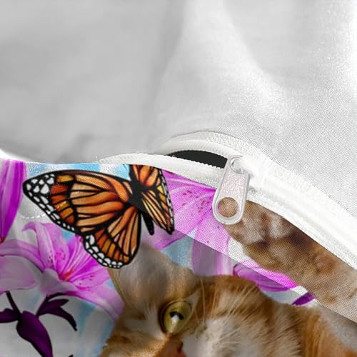 Parure de lit fermeture éclair ultra douce housse couette chat - 8