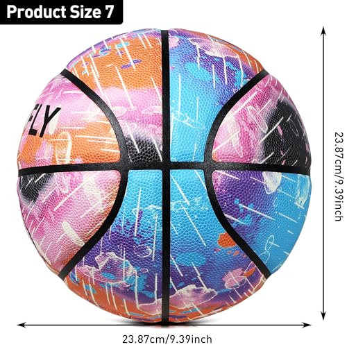 51dwsNe2rZL. SL500  - Sportfly Glow in The Dark Basketball, Glowing PU Leather Basketball, Luminous Training Basketball Size 7 Gift for Men, Women Indoor Outdoor Night Basketball Game